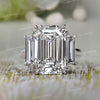 12.1TCW Three stone emerald cut moissanite ring,3 stone emerald cut engagement ring,white gold,big large celebrity style,unique wedding ring