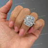 8 CT radiant cut moissanite engagement ring,cathedral Radiant halo ring,luxury celebrity style,large Radiant Moissanite wedding ring women