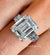 Emerald cut moissanite engagement ring 7 CT large Moissanite emerald cut solitaire wide band wedding ring unique big diamond cocktail ring
