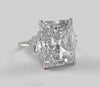 13CT Radiant Cut Moissanite Engagement Ring Large Three Stone Statement Wedding Ring for Women big diamond Cocktail Ring Anniversary Gift