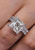 5ct Princess Cut Lab Grown Diamond Engagement Ring Set 14K White Gold Hidden Halo IGI Certified Diamond Bridal Wedding Ring set for women