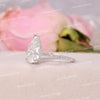 3 CT pear moissanite engagement ring,cathedral ring,hidden halo,solitaire pear shaped ring,pave accent floating ring,wedding ring•women