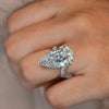 14CT pear shaped moissanite engagement ring large solitaire pear moissanite wedding ring women statement ring big diamond anniversary ring