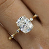 2.5 CT cushion cut moissanite engagement ring,hidden halo solitaire,elongated cushion cut engagement ring,pave distance,unique wedding ring