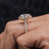 cushion cut halo engagement ring 8.5 CT large crushed ice elongated cushion cut moissanite engagement ring 14k gold cathedral wedding ring