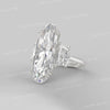 7.2 TCW Oval Moissanite Engagement Ring: White Gold Three Stone wedding ring