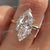 Marquise Moissanite engagement ring 5.5 CT Marquise Solitaire two tone ring,Celebrity Style diamond cocktail large marquise cut Wedding Ring