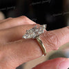 Marquise Moissanite engagement ring 5.5 CT Marquise Solitaire two tone ring,Celebrity Style diamond cocktail large marquise cut Wedding Ring