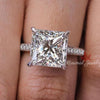 6CT Princess moissanite Engagement Ring Hidden Halo channel set Solitaire Wedding Ring for women anniversary ring 14k white gold