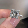 9.5 CT Princess Cut Moissanite Engagement Ring: 14k White Gold Solitaire