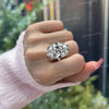 20 CT Oval solitaire moissanite engagement ring large elongated oval cut moissanite Celebrity style big diamond ring wide band wedding ring
