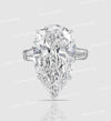 13.7 TCW Three stone Moissanite pear shaped engagement ring set,celebrity style,baguette&big large unique pear shaped ring,wedding ring set