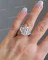 Radiant cut moissanite engagement ring 7 CT Three stone half moon&large crushed ice moissanite radiant cut engagement ring wedding ring