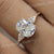 2.5 CT Cushion cut engagement ring,three stone moissanite ring,bezel set moissanite ring side kite&elongated cushion wedding propose ring