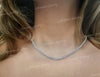 Solid 14k gold tennis necklace,Round moissanite necklace,tennis choker necklace,Moissanite tennis necklace,tennis chain eternity necklace
