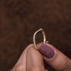 Dainty Lab Grown Diamond Chevron Wedding Band: 0.29 TCW,14k yellow Gold