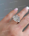 Radiant cut moissanite engagement ring 7 CT Three stone half moon&large crushed ice moissanite radiant cut engagement ring wedding ring