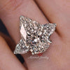 3CT pear lab grown diamond ring Three stone pear shaped engagement ring IGI certified large pear diamond anniversary wedding ring solid gold