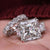 9.5CT Princess Cut Moissanite Bridal Set Three Stone Engagement Ring with Wedding Band Anniversary Wedding Ring Set 14k white gold