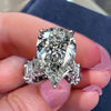 8 CT Large pear moissanite engagement ring,celebrity style,unique pear shaped ring,wide band teardrop ring,Diamond cocktail wedding ring
