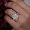 13CT Radiant Cut Moissanite Engagement Ring Large Three Stone Statement Wedding Ring for Women big diamond Cocktail Ring Anniversary Gift