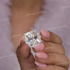 11.5 CT cushion cut moissanite engagement ring Three stone ring half moon&big elongated cushion statement wedding anniversary ring women