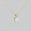 Emerlad cut moissanite pendant necklace,18k/14k solid gold chain necklace,solitaire moissanite necklace,minimalist rose gold necklace
