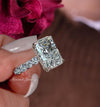 Lab Grown Diamond Ring 6CT Radiant Cut Engagement Ring for Women Hidden Halo IGI Certified Large diamond Wedding Ring Anniversary gift ring