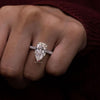 6ct Pear Moissanite Bridal Set: 14K White Gold Engagement & Wedding Ring