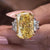 yellow sapphire ring canary cushion cut moissanite ring 20.5CT Three stone large elongated cushion cut engagement ring diamond cocktail ring