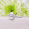 2.5ct Oval Moissanite Engagement Rin Hidden Halo oval cut wedding ring women Thick gold wide band solitaire ring for bridal ring set