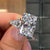 11.5 CT crushed ice moissanite radiant cut engagement ring,kite&large radiant moissanite three stone ring,big diamond cocktail wedding ring