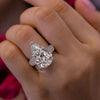 Pear Moissanite Wedding Ring large Anniversary Ring Wide Band Solitaire 10.5CT Pear Shaped Engagement Ring 9th-10th Anniversary Gift Women