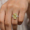 8 CT Canary yellow moissanite sapphire ring Three stone oval moissanite engagement ring yellow sapphire ring yellow diamond wedding ring