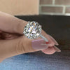 12 CT Round Moissanite Engagement Ring: Hidden Halo, Cathedral Setting wedding ring