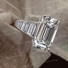 13.01 TCW emerald cut moissanite engagement ring,14k white gold unique luxury celebrity style large emerald cut engagement ring,wedding ring