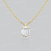 Emerlad cut moissanite pendant necklace,18k/14k solid gold chain necklace,solitaire moissanite necklace,minimalist rose gold necklace