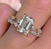 3 CT Lab Grown Diamond Ring set Emerald Cut Engagement ring and wedding band IGI certified diamond Bridal Set Anniversary ring for women
