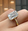 9CT Emerald Cut Engagement Ring in 14K Gold Solitaire emerald cut moissanite Ring Statement Wedding anniversary gift Large Diamond ring