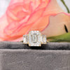 3.48 TCW Three Stone Emerald Cut Moissanite Engagement Ring,trellis set,three stone moissanite ring,3 Stone Emerald Cut Ring,wedding ring