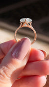 Pear Moissanite Engagement Ring Split Shank 14k Rose Gold Wedding Ring 16.5CT