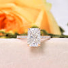 3 CT radiant cut engagement ring,14k rose gold,radiant moissanite,pave prong,hidden halo,solitaire,moissanite engagement ring,wedding ring