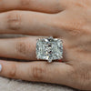 29.5 CT cushion cut moissanite engagement ring large moissanite elongated cushion cathedral ring set diamond cocktail statement wedding ring