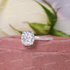 2.5CT round cut moissanite engagement ring,hidden halo round brilliant,unique solitaire cathedral ring,pave bridge,white gold,wedding ring