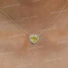 Heart moissanite pendant necklace,18k/14k solid gold chain necklace 4.27 CT yellow heart halo pendant moissanite necklace,solitaire necklace