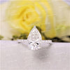 3 CT Pear shaped engagement ring,Moissanite pear hidden halo,solitaire pear cut moissanite ring,14k white gold teardrop ring,wedding ring