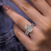 2.8CT Radiant cut engagement ring lab grown diamond wedding ring set white gold IGI certified hidden halo CVD diamond bridal set anniversary