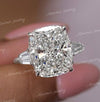 3 stone cushion cut engagement ring 17.2 TCW Shiled&Large elongated cushion cut moissanite engagement ring cocktail Three stone wedding ring