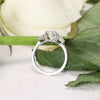 3.5 TCW Three stone,oval moissanite engagement ring,14k white gold,Trapezoid&oval three stone engagement ring,anniversary,wedding ring,women