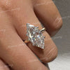 Marquise Moissanite engagement ring 5.5 CT Marquise Solitaire two tone ring,Celebrity Style diamond cocktail large marquise cut Wedding Ring